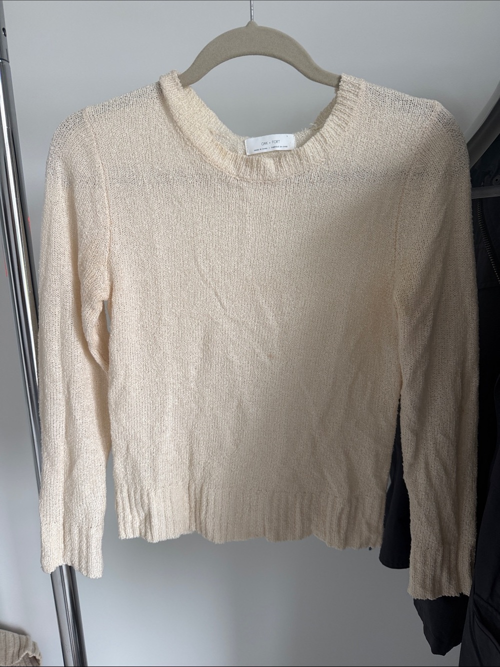 OAK + FORT Cream Crewneck Sweater